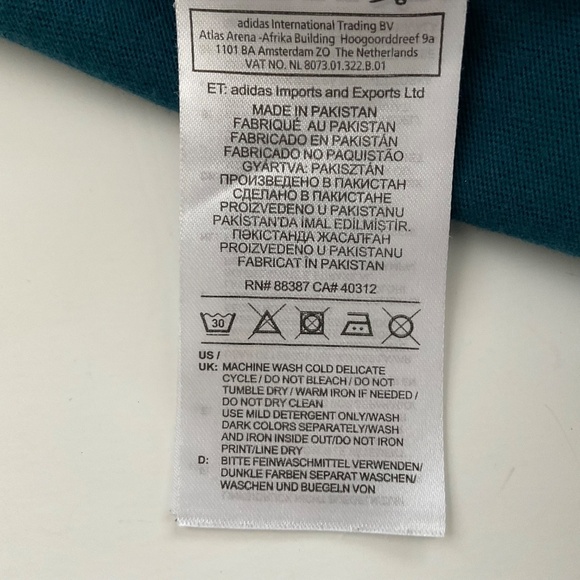 Adidas Men Adiplore T-Shirt Sz L Teal Long Sleeve Cotton Athleisure Streetwear - Picture 8 of 9